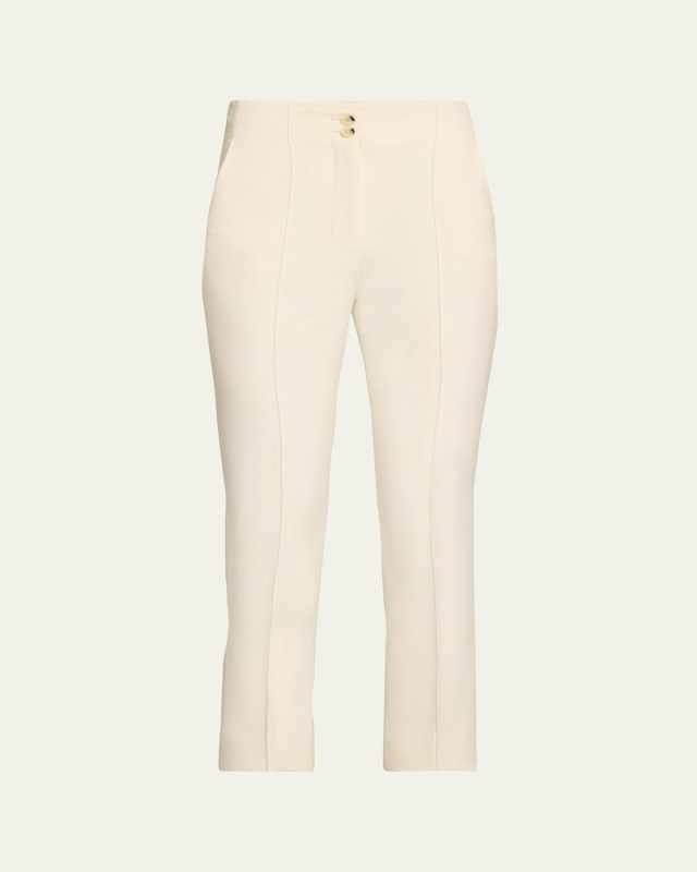 Kean Cropped High-Rise Pintuck Pants